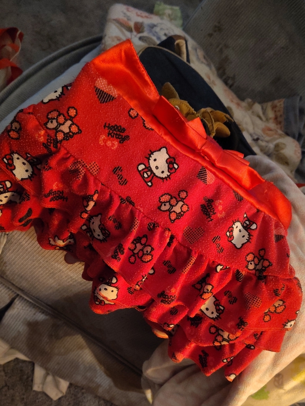 Hello Kitty Bright Red Ruffle Diaper Cover with Character Print Skort Toddler 5T